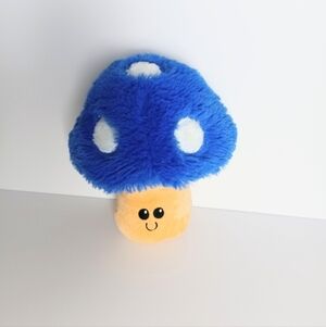 Goffa Fuzzy Blue Mushroom Plush Stuffed Pet Toy Pre-Owned